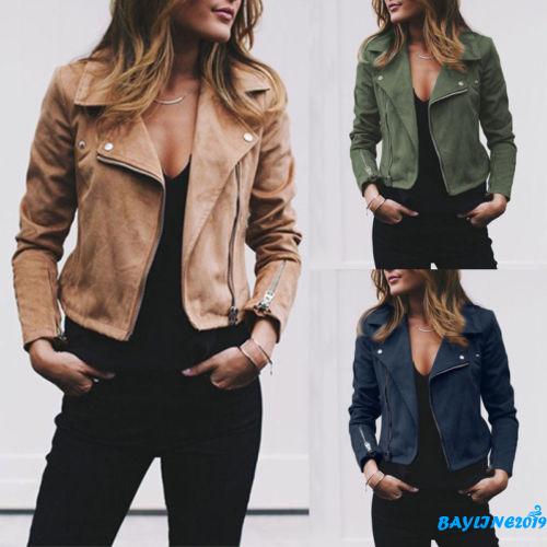 Áo Khoác Giả Da Thời Trang Cá Tính Cho Nữ