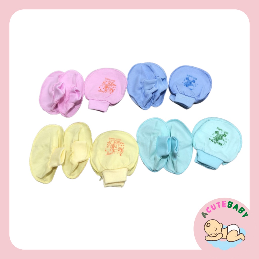 Bao tay chân cho bé sơ sinh cotton viền bo mềm mại ACuteBaby