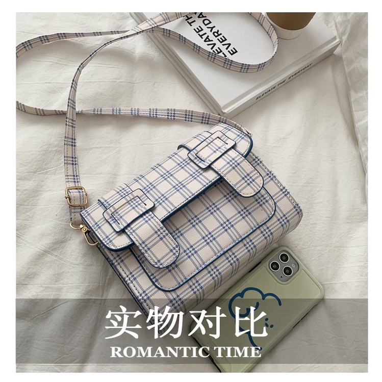 Túi đeo chéo xách tay JASMIN NOIR dáng vuông nhỏ họa tiết sọc ca rô dây mảnh phong cách Hàn Quốc thời trang cho nữ