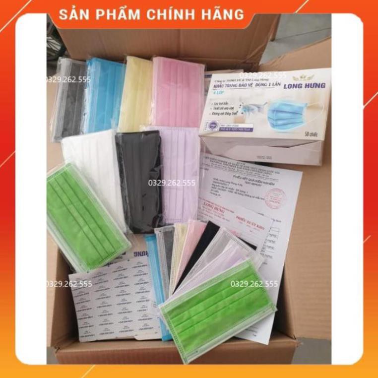 (hộp 50 cái Màu Hồng) Khẩu trang 4 lớp màu Hồng xinh chuẩn hãng
