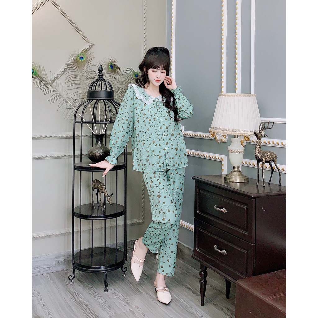 Bộ đồ bầu trước và sau sinh hoạ tiết trẻ trung, xinh xắn, mặc ở nhà ra ngoài đều được