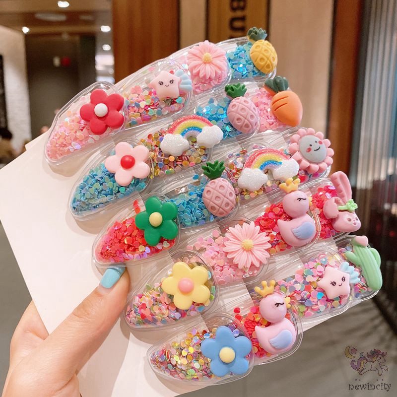 Set 10 Kẹp Tóc Hoạ Tiết Hoạt Hình Đáng Yêu Phong Cách Hàn Quốc