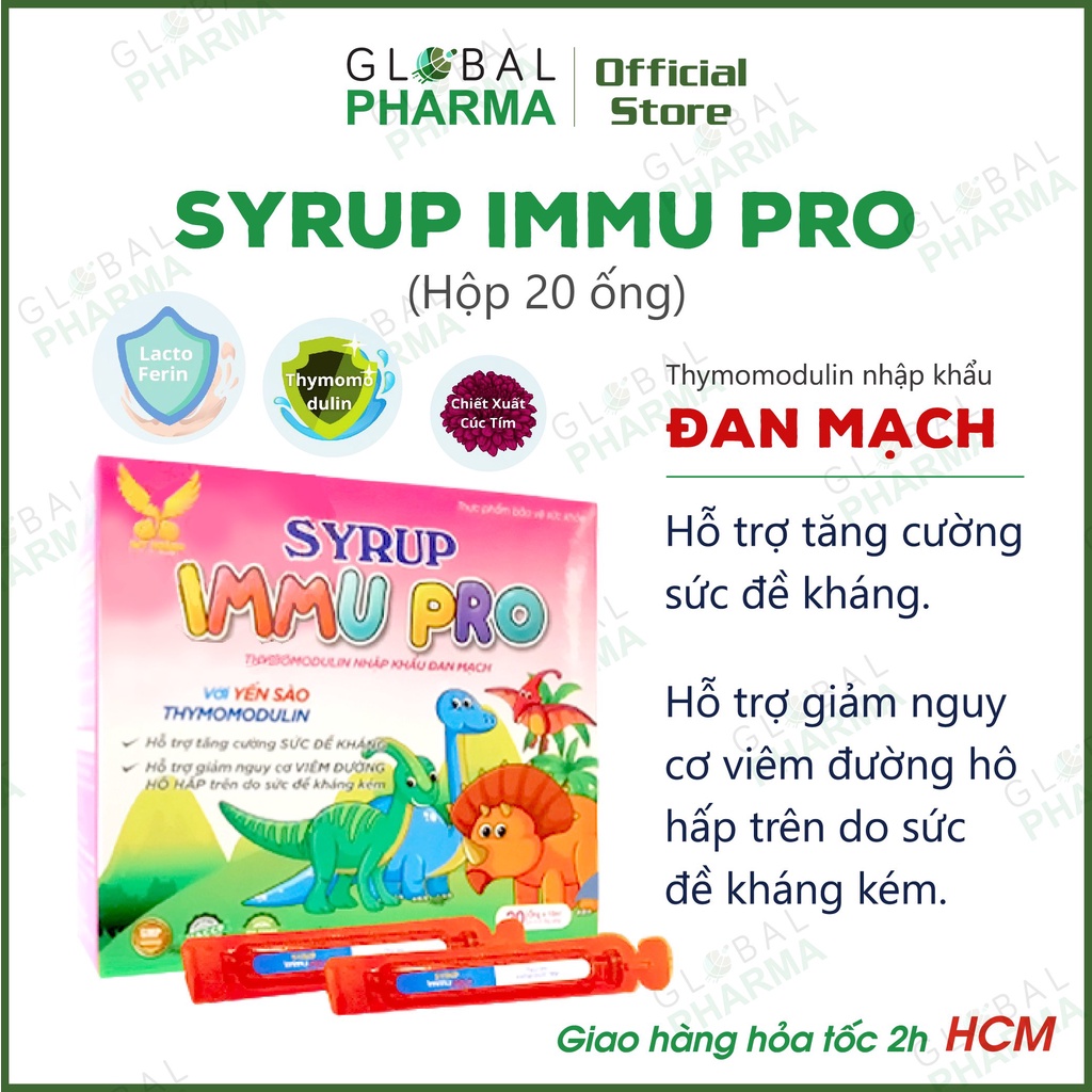 Siro Tăng miễn dịch, đề kháng cho Trẻ IMMU PRO (Hộp 20 Ống)