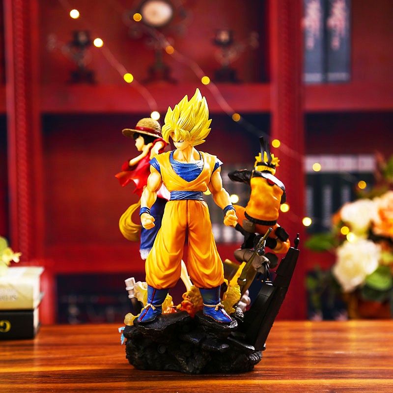 [ 25cm ] Tượng Goku x Naruto x Luffy 50th Anniversay Ver. - Jump Force - Baystore