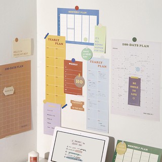 Bộ Planner Dán Tường Theo Năm Wall Planner Set One Year