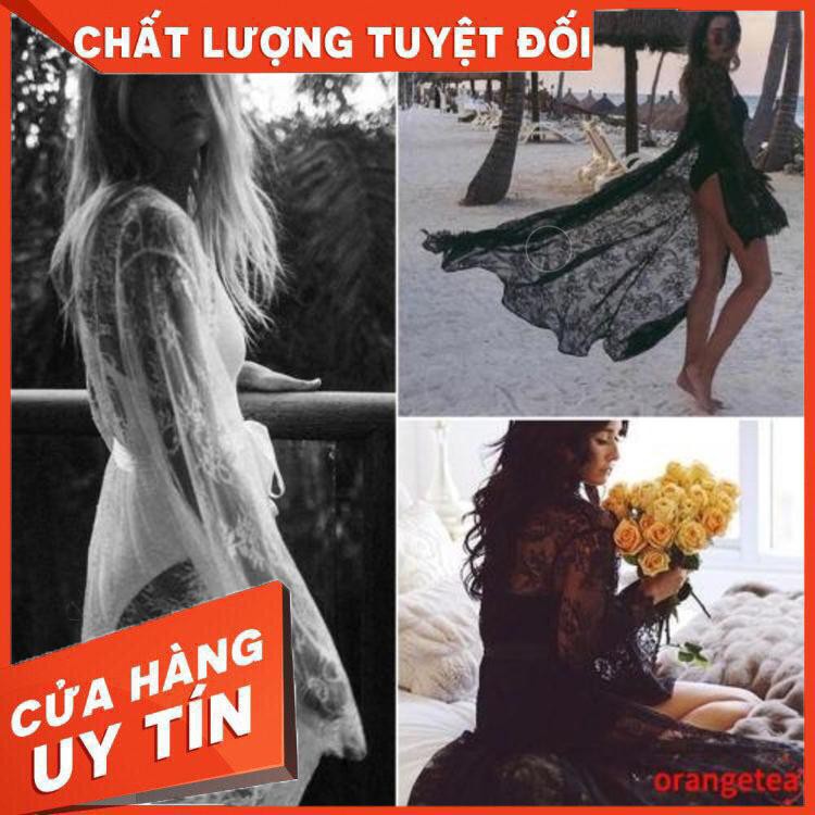 Áo khoác bikini đi biển thời trang nữ phối ren thêu hoa quyến rũ dành cho các quý cô - Hàng nhập khẩu
