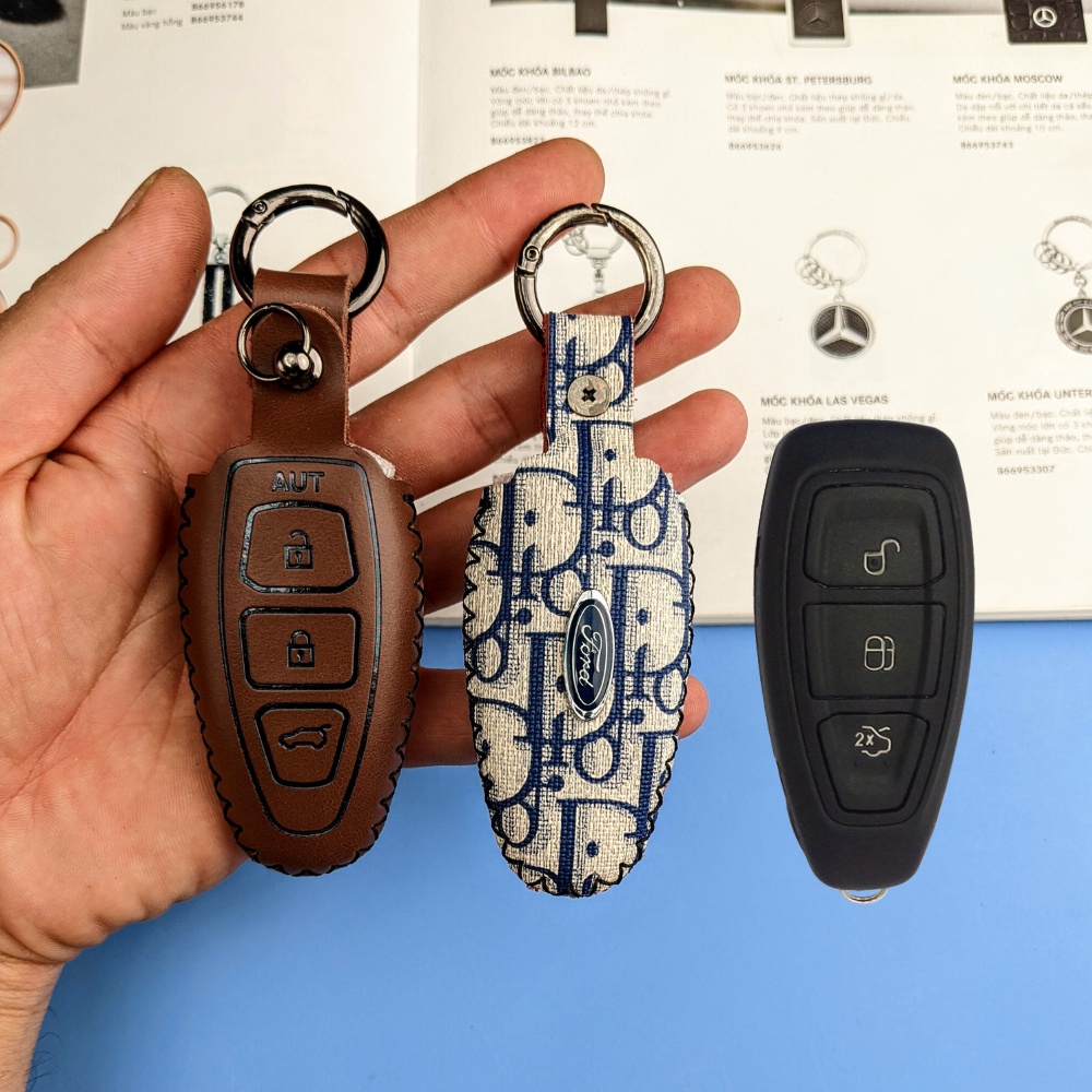 Bao Da Chìa Khóa Ford  Focus, Fiesta, Ecosport 2014-2017 Không Dây (FF)