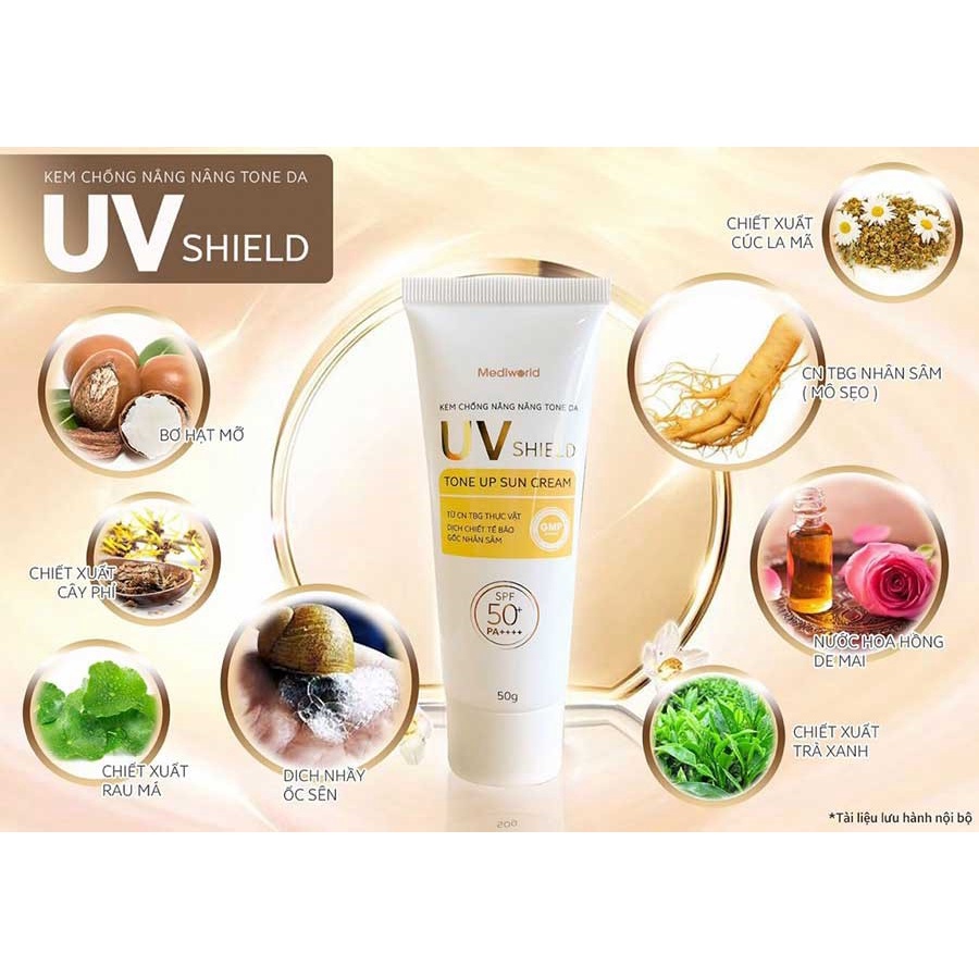 UV SHIELD TONE UP SUN CREAM Kem chống nắng bảo vệ và nâng tone da an toàn