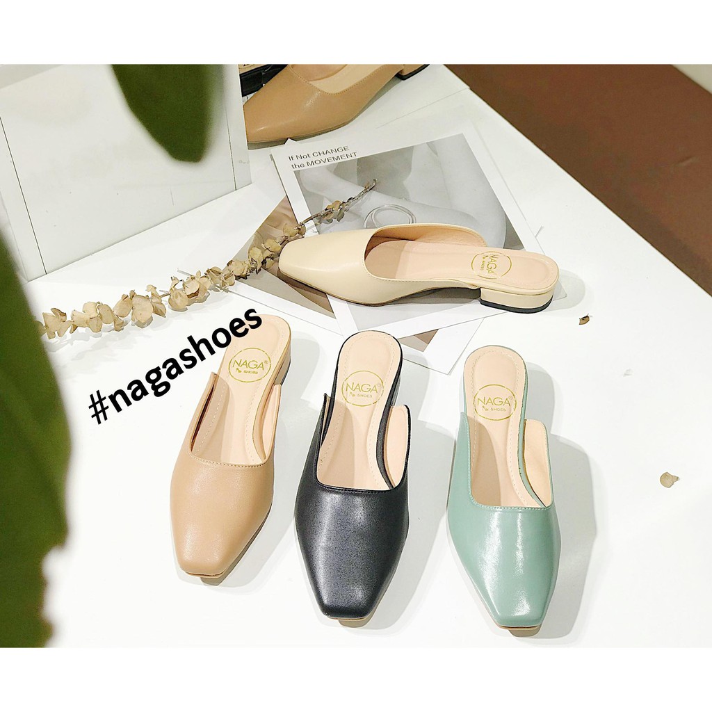 XẢ <3 [FORM BÉ- CHỌN LÊN 1 SIZE]  DÉP SỤC NAGASHOES MŨI VUÔNG 2P NAD131 > . new ‼️ . new ! <3 🇻🇳 2020 : : ' Chuẩn . ' <