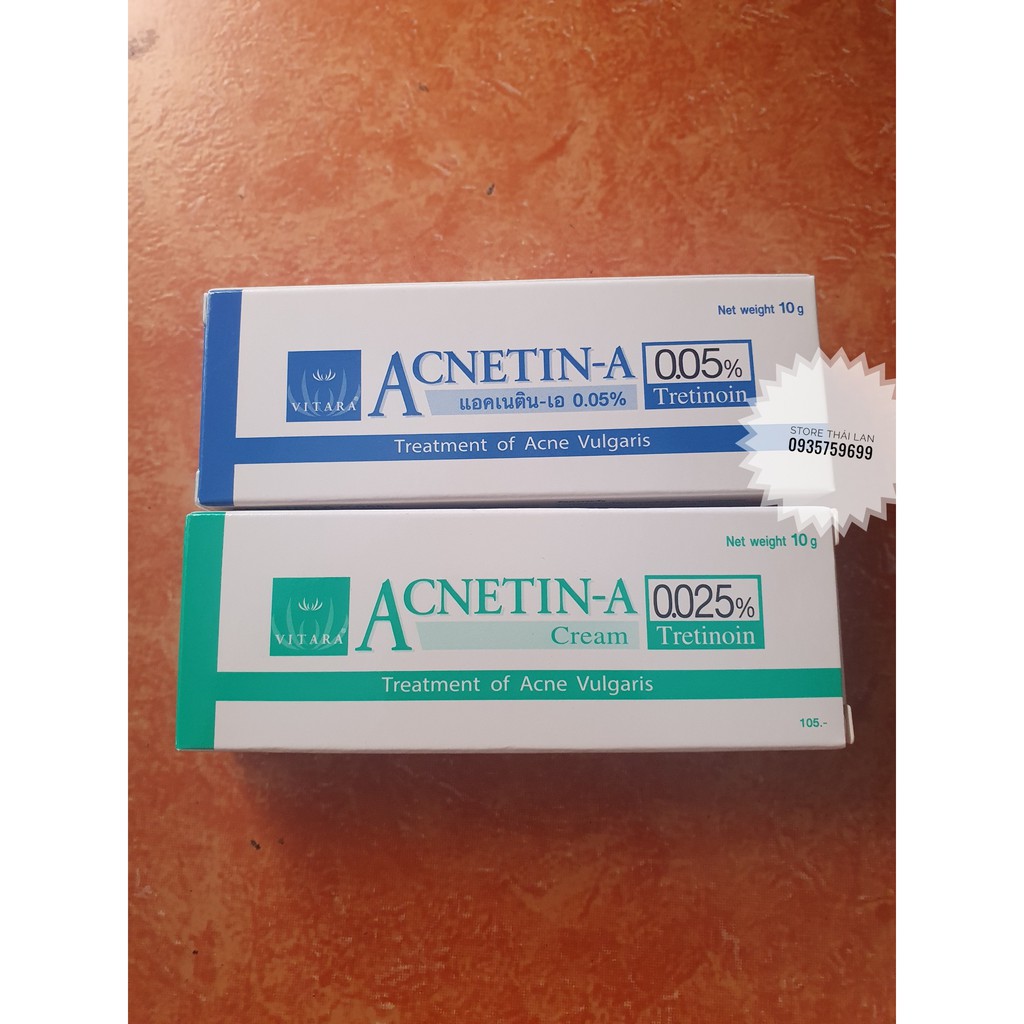 Kem giảm mụn, chống lão hoá Acnetin A Tretinoin 0.05% Tretinoin 0.025% Kem Retin A Thái Lan mới