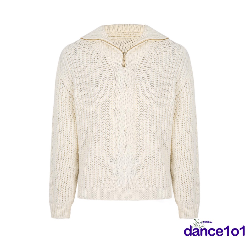 Áo Sweater Cổ Lọ Tay Dài Dáng Rộng Màu Sắc Trơn Thời Trang Cho Nữ