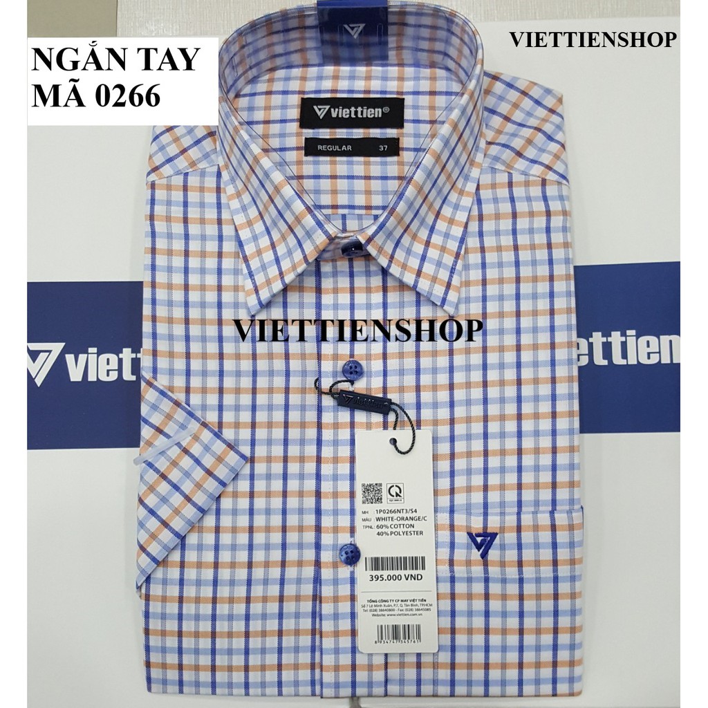 (0266 CRS) ÁO SƠ MI VIỆT TIẾN NGẮN TAY CA RÔ