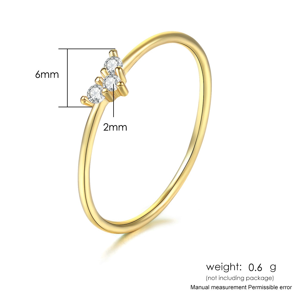 ZHOUYANG Ánh sáng Yellow Gold Zircon khoan Slim Love Heart Vòng For the phụ nữ cô gái sinh nhật Đảng quà tặng trang sức ngón đeo nhẫn KAR173