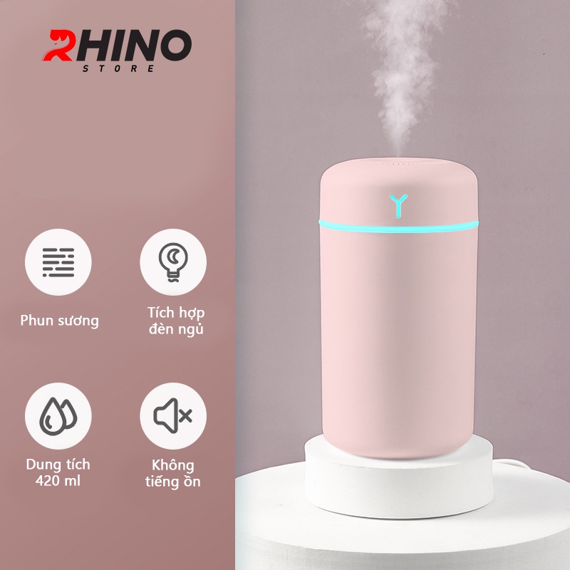 Máy phun sương, xông tinh dầu Rhino H901 tạo ẩm dung tích 420ml