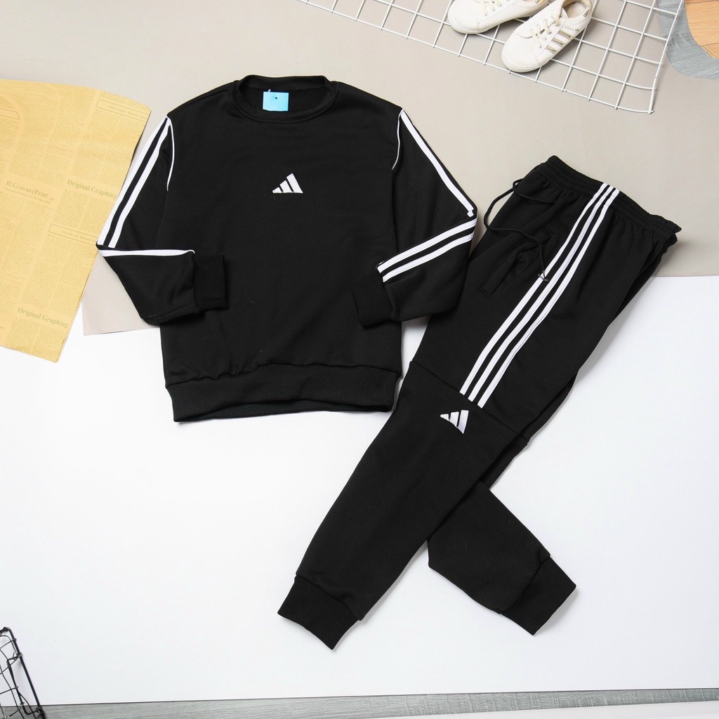 Bộ nỉ nam thu đông dài tay chất thể thao 3 sọc đơn giản-𝐊𝐞𝐧𝐓 𝐒𝐡𝐨𝐩