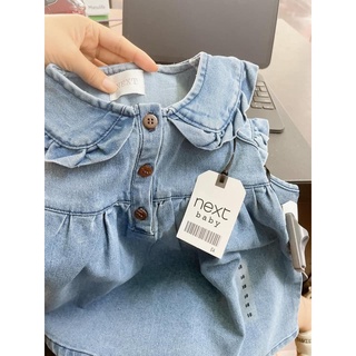 váy jean cổ bèo bé gái