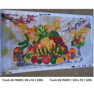 Tranh đính đá mâm ngũ quả Y8288 (80 x 50 cm)