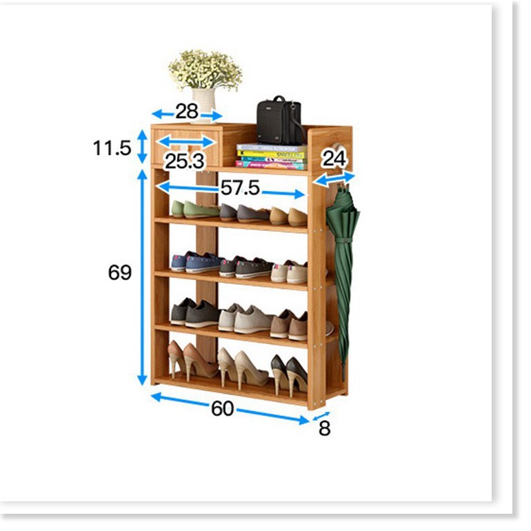 Tủ đựng giầy dép bằng gỗ lắp ráp 5 tầng tiện dụng