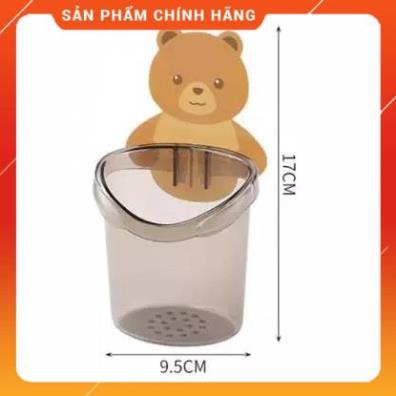 Hủ Treo Bàn Chải Hình Gấu Dán Tường Nhà Tắm Nhà Vệ Tiện Dụng