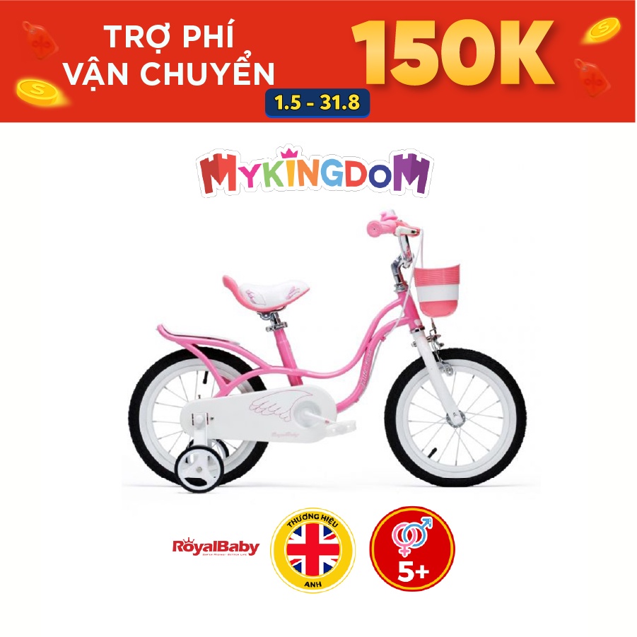 Xe Đạp Trẻ Em BIKE ROYALBABY Little Swan 18" Màu Hồng Cho Bé Gái Từ 5-8 Tuổi RB18-18