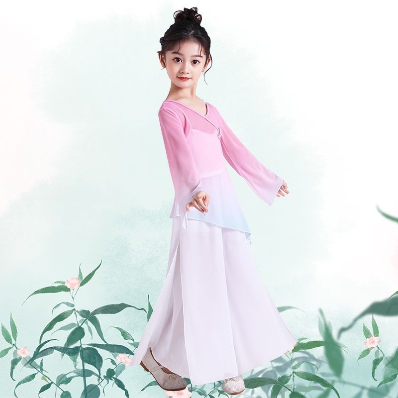 Trang Phục Múa Quạt Phong Cách Trung Hoa Cổ Điển Cho Bé Gái