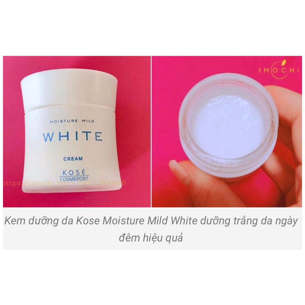 Kem dưỡng trắng da ngày và đêm Kose Moisture Mild White Cream Nhật Bản