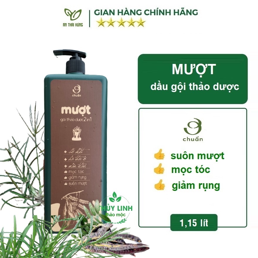 MƯỢT - Dầu Gội Thảo Dược AN THÁI HƯNG 1,15l  Hết Rụng, Sạch Gàu, Nấm, Kích Thích Mọc Tóc