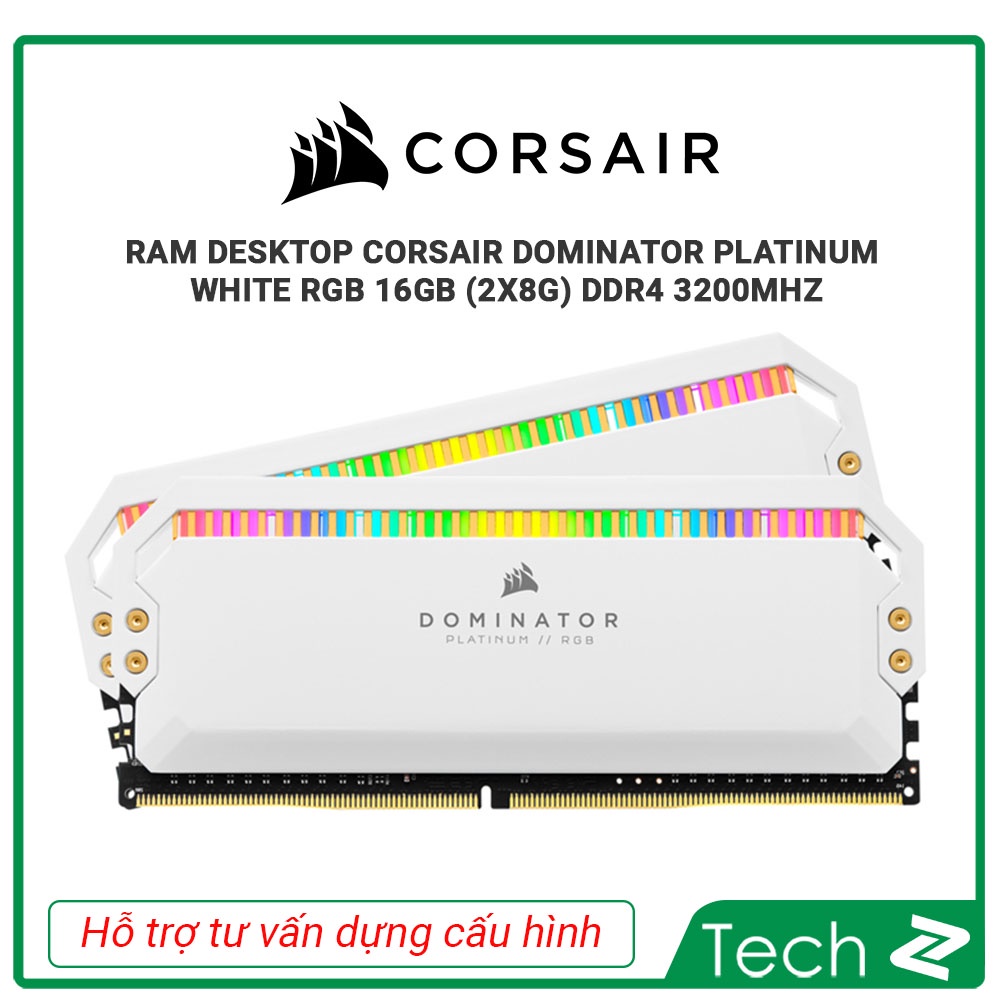 Ram Desktop Corsair Dominator Platinum White RGB 16GB (2x8G) DDR4 3200MHz