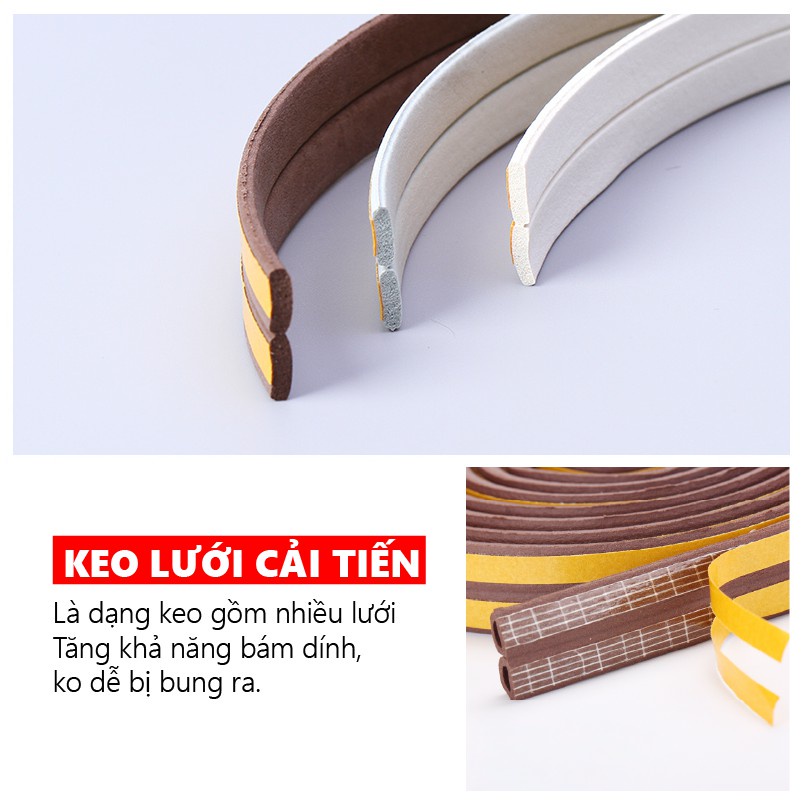 Gioăng dán khung cửa chữ I, chống gió lùa, cách âm, chống bụi - MEGAMART