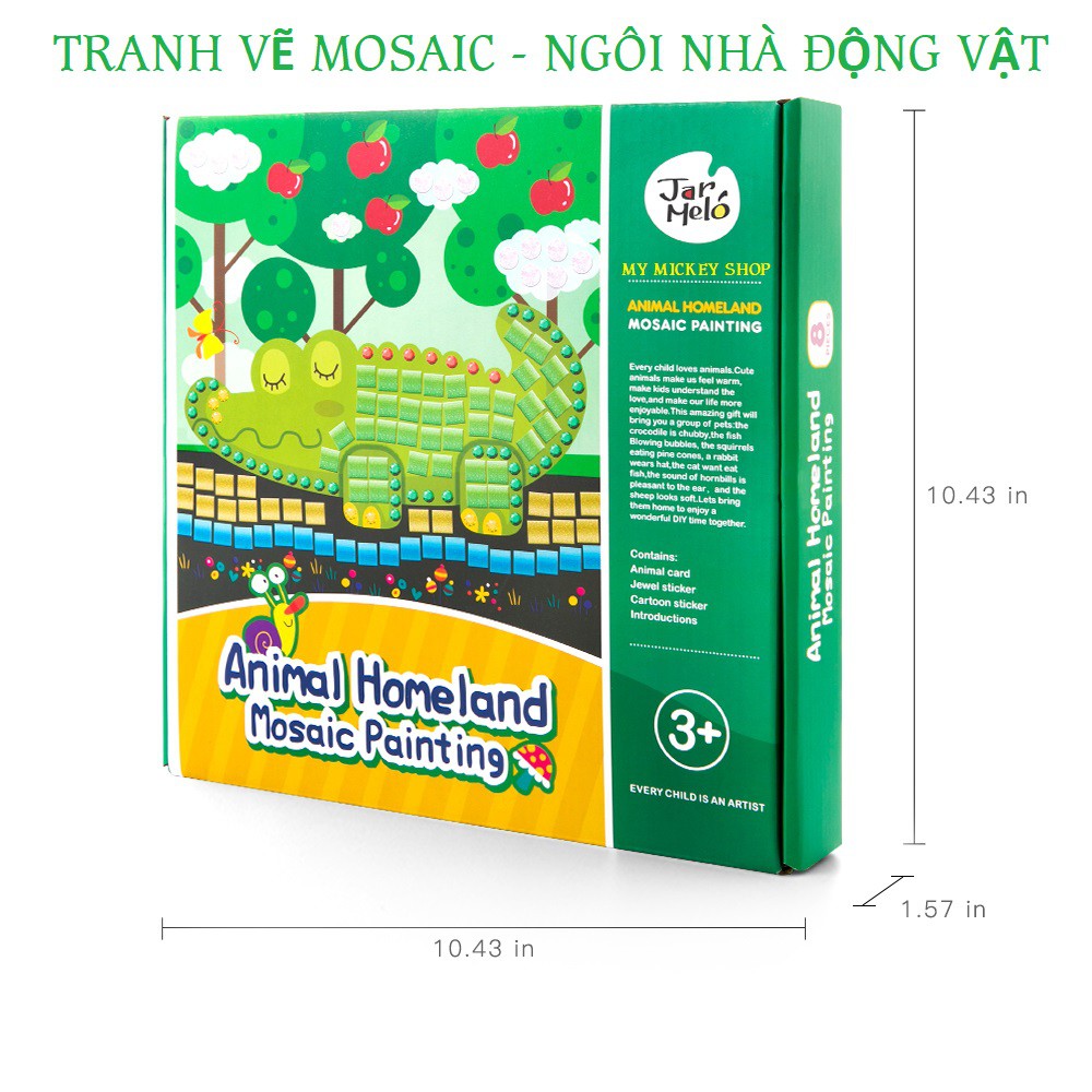 Bộ đồ chơi thủ công Joan Miro tự tay làm sticker tranh dán bằng foam Ngôi nhà động vật giúp bé 3 tuổi DIY khéo tay