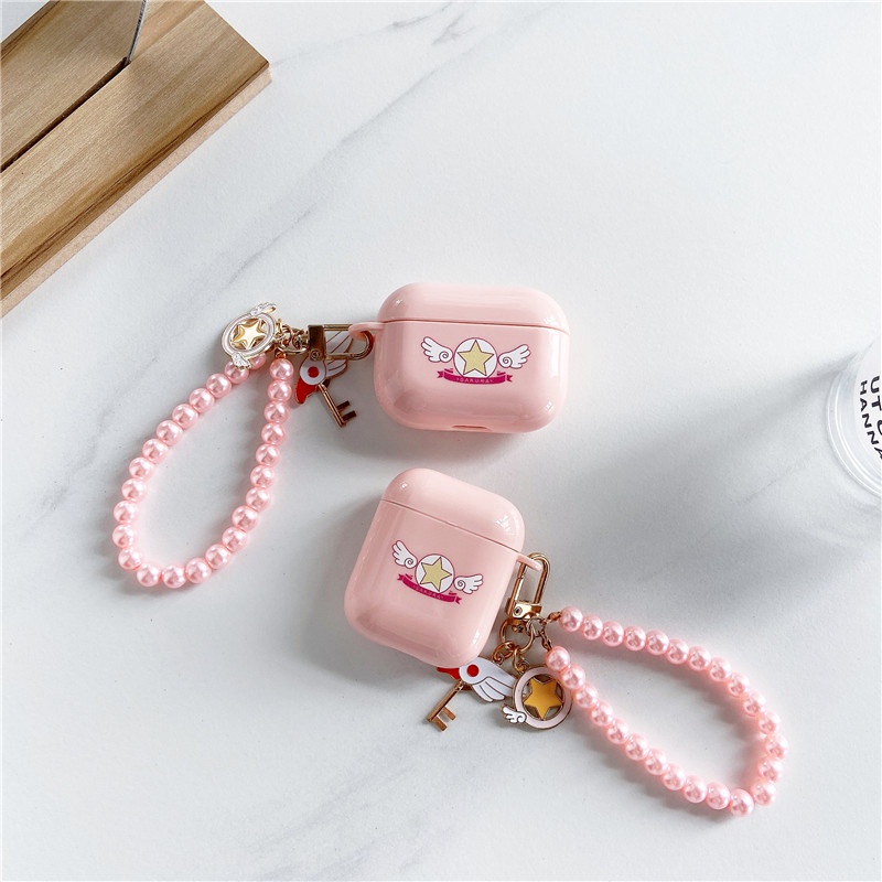 Vỏ Bảo Vệ Hộp Sạc Tai Nghe Airpods Pro 1/2 Kết Nối Bluetooth Không Dây Màu Hồng Nhạt