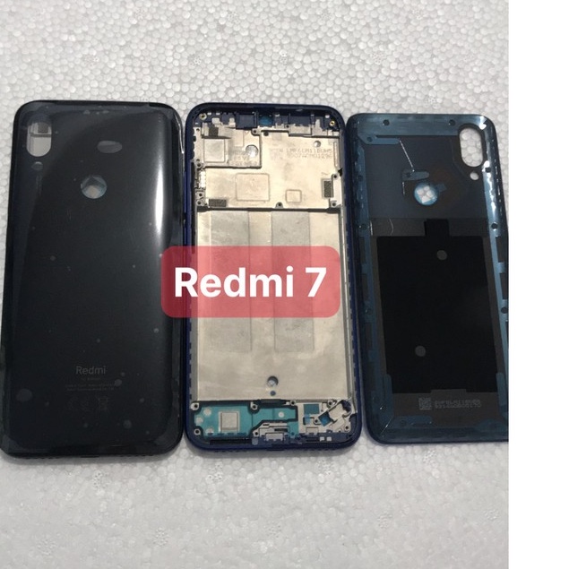 bộ vỏ xiaomi redmi 7 - gồm lưng,sườn,phím,cáp nguồn liền âm lượng
