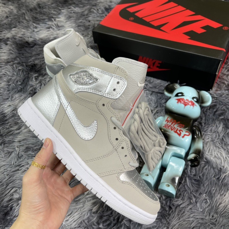 Giầy thể thao cao cổ metallic silver xám bạc high hot (ảnh thật +full box)