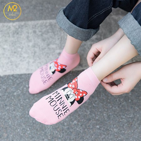 Set 5 Đôi Tất Vớ Nữ Cổ Ngắn In Nhân Vật Hoạt Hình Dễ Thương TNG43