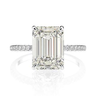 4ct 100% 925 Bạc Nữ Thanh Lịch Nhẫn Thật Moissanite Kim Cương Sang Trọng Đá Quý Cưới Đính Hôn Ngọc Lục Bảo Cắt Nhẫn Trang Sức Mỹ