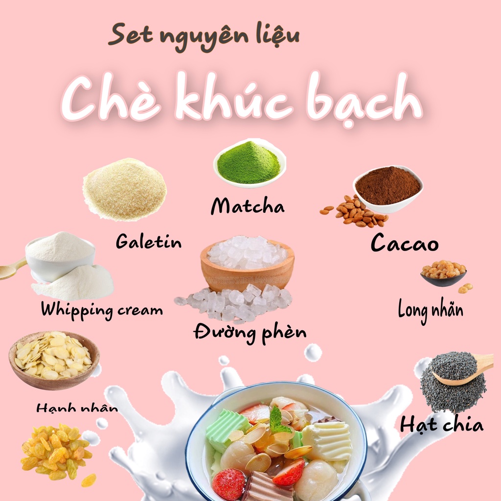 [Có sẵn] Set Chè Khúc Bạch ( set 350gr )Tặng Kèm Công Thức - Như Trang Plaza