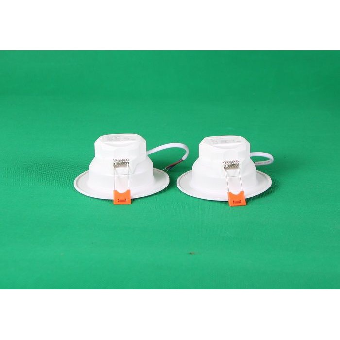 Bộ 2 Đèn LED âm trần đổi màu 7w viền bạc/vàng, đèn trang trí giá rẻ