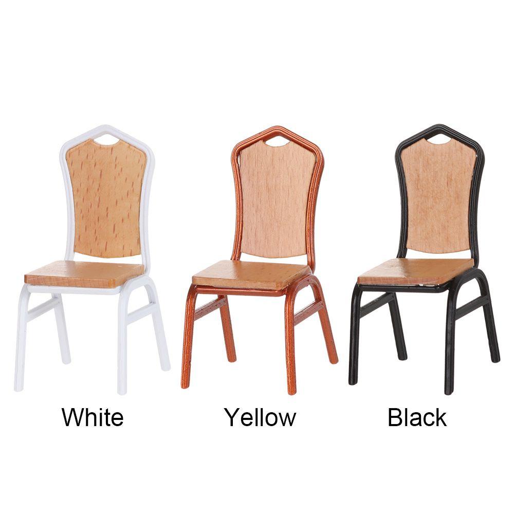 LUOL Ghế Gỗ 3 Màu Tỉ Lệ 1 / 12 Trang Trí Nhà Búp Bê