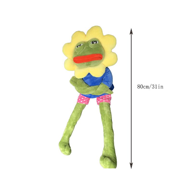 Đồ chơi búp bê nhồi bông ếch Pepe và hoa hướng dương 80cm trang trí làm quà tặng cho bé