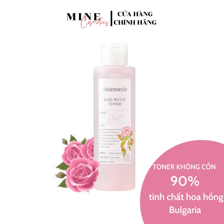 Nước Hoa Hồng Mamonde Diếp Cá Bùn Non 250ml Không Cồn Toner Mamonde Rose Water Daily Skin