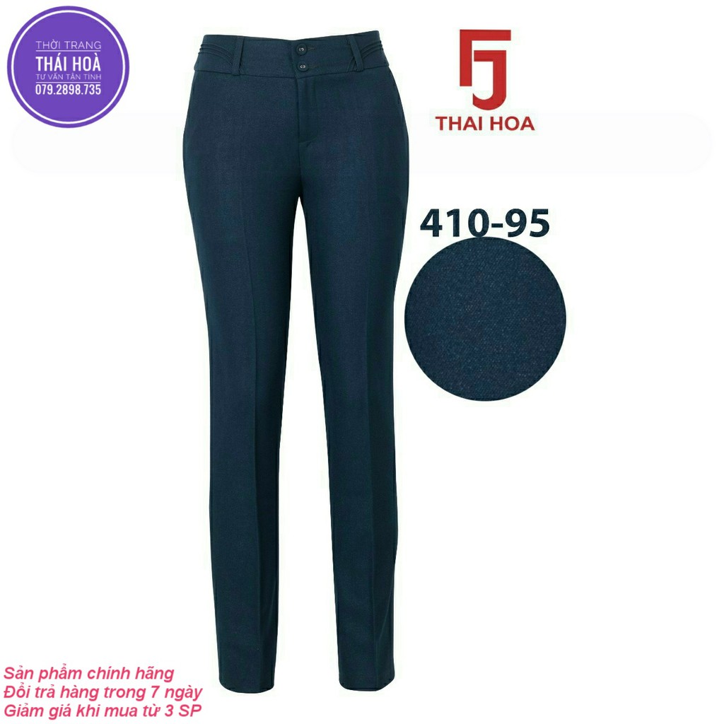 Quần Tây Thái Hòa ống đứng và ống túm 410-95 xanh navy
