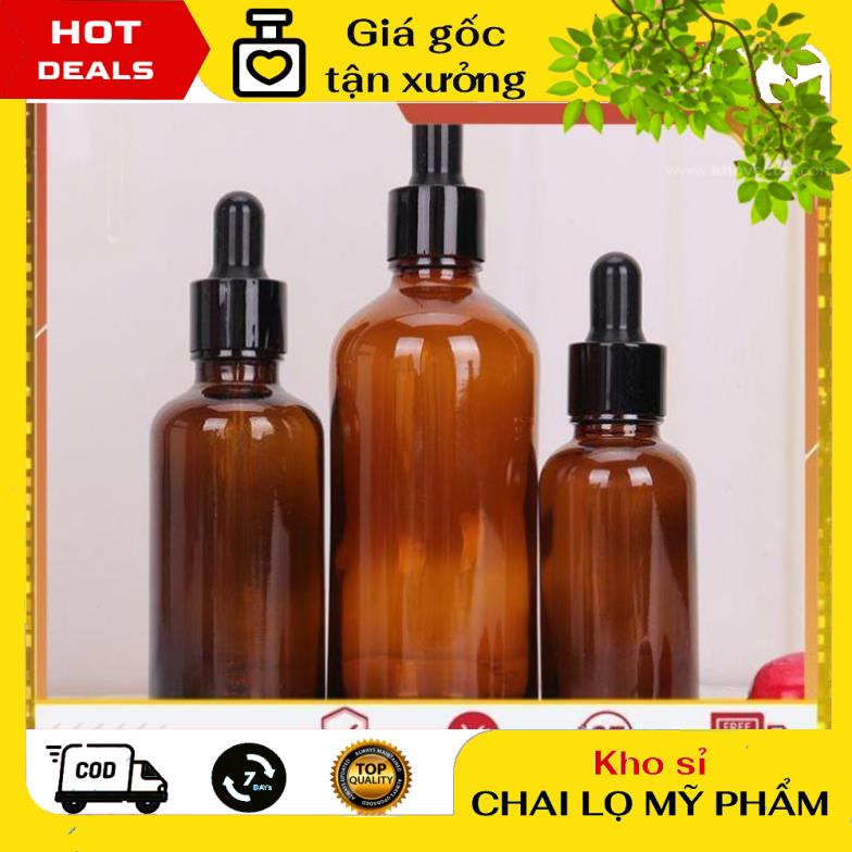 Lọ Chiết Serum ❤ GIÁ TẬN GỐC ❤ [50ml] Lọ đựng tinh dầu bóp giọt khoen đen chiết serum, phụ kiện du lịch