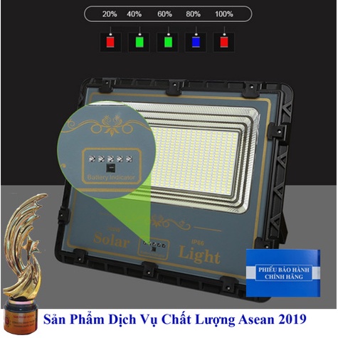 Đèn pha năng lượng mặt trời 150W/200W/300W/400W mẫu mới nhất năm 2022 - Hiển thị mức pin