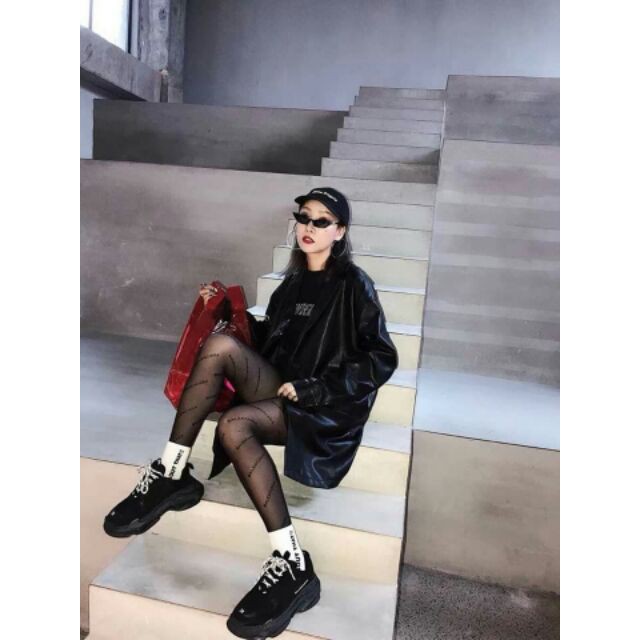 Quần tất lưới chữ hộp thắt nơ hàng đẹp  freeship