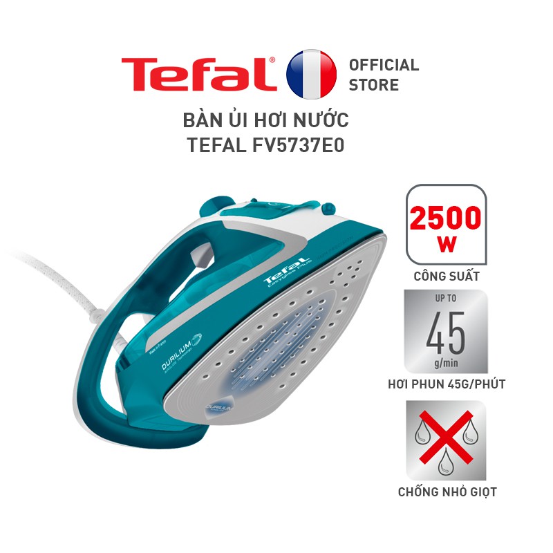 [Mã ELTF12 giảm 10% đơn 500K] Bàn ủi hơi nước Tefal - FV5737E0