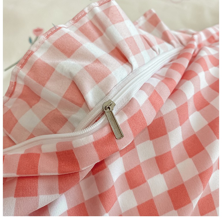 Bộ Chăn Ga Gối Cotton Bèo LIDACO Hoạt Hình 5D - Hoa Dâu Tây Màu 4