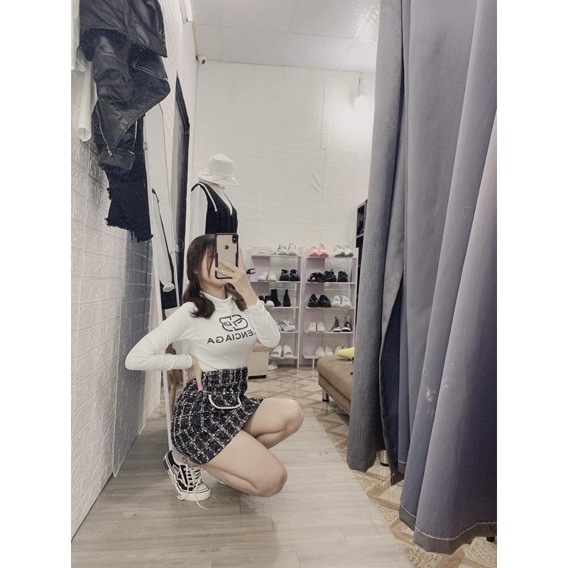 Chân váy nữ 💖 Hàng đẹp💖Chân váy đẹp dạ kẻ khuy Ngọc 2 nắp túi mặc tết - Quảng Châu | BigBuy360 - bigbuy360.vn