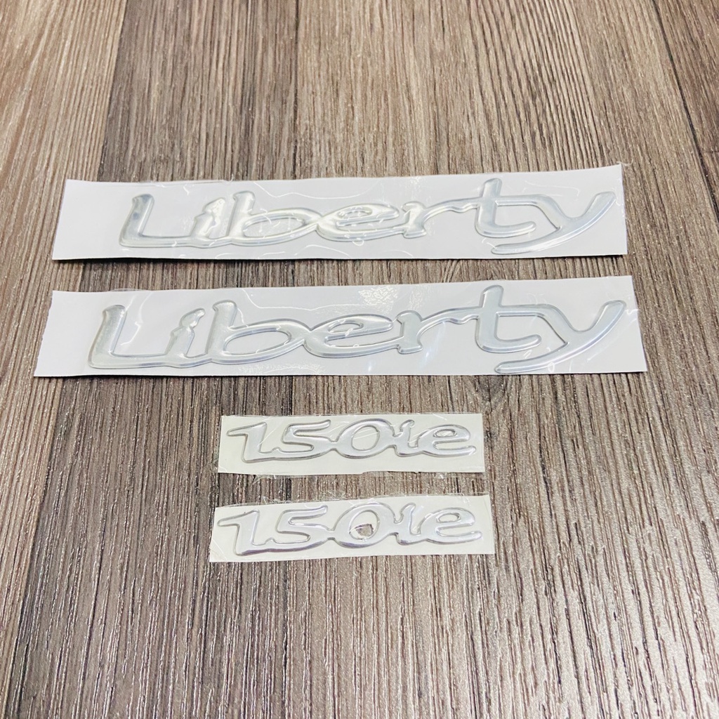 Bộ sưu tập tem chữ LIBERTY 125, 150ie, tem như ZIN theo xe chất liệu nhựa dẻo tân trang xe máy như mới (2 màu lựa chọn)
