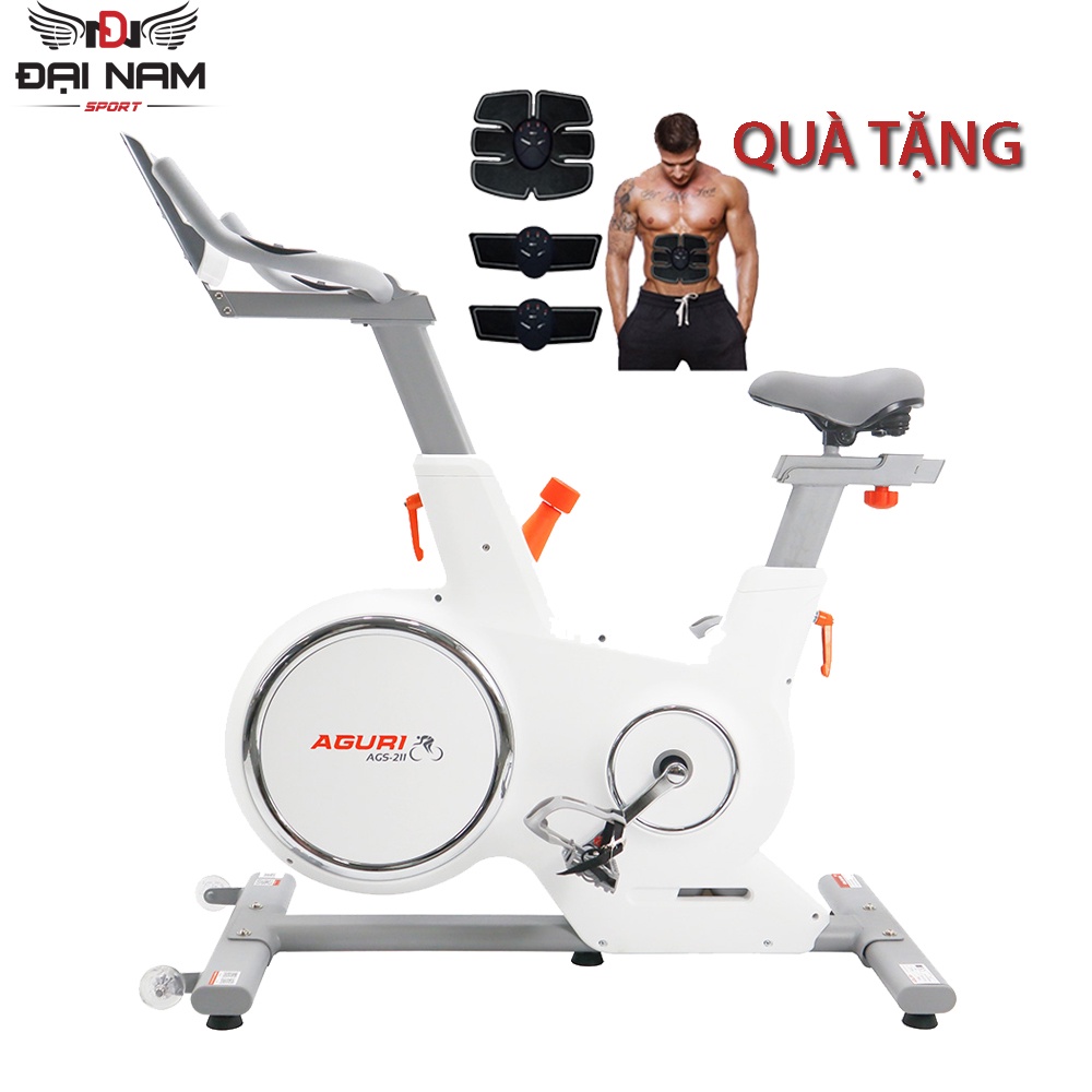 Xe Đạp Tập Thể Dục Tại Nhà Aguri AGS-211 Cao Cấp Nhập Khẩu + Tặng Kèm Máy Massage Xung Điện