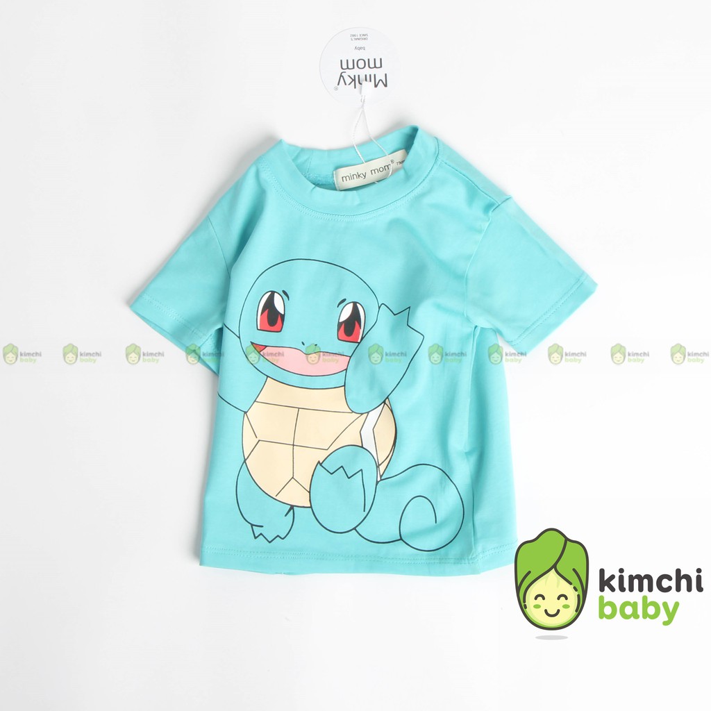 Áo Thun Bé Trai, Bé Gái Minky Mom Vải Cotton 100% Họa Tiết Pikachu Đáng Yêu, Áo Thun Cho Bé Cộc Tay MKMA2108